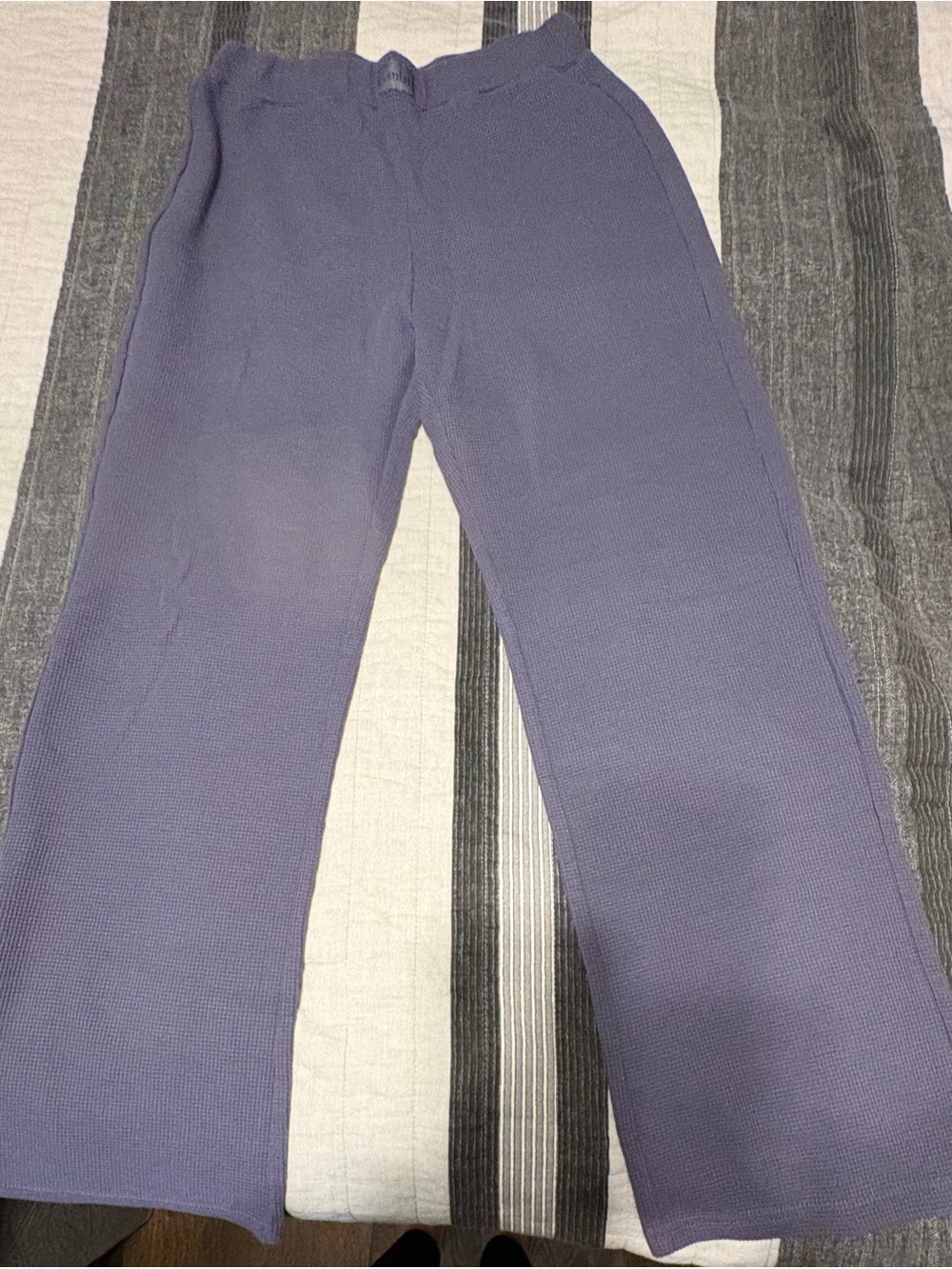 Comfrt Waffle Lounge Pants in Stone Blue - Picture 4 of 5
